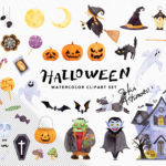 DL素材「Halloween」水彩clipart set