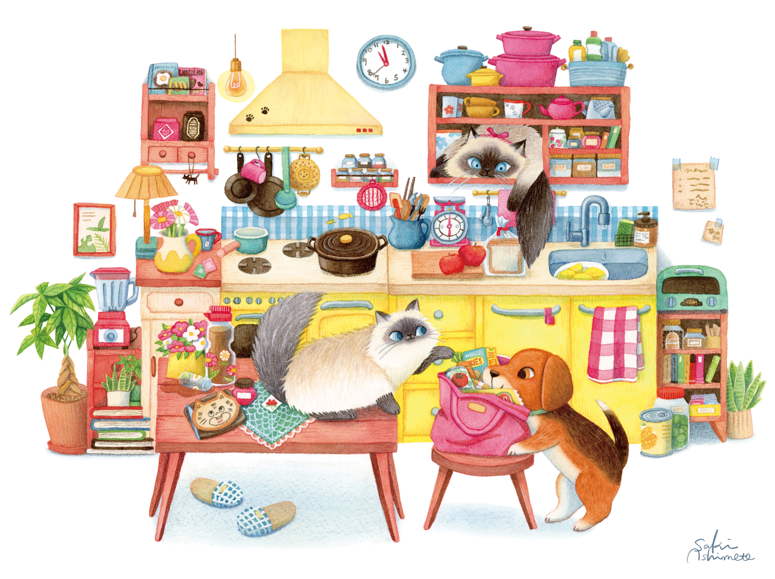 ３月／内緒のいたずら：ビーグル、ヒマラヤン