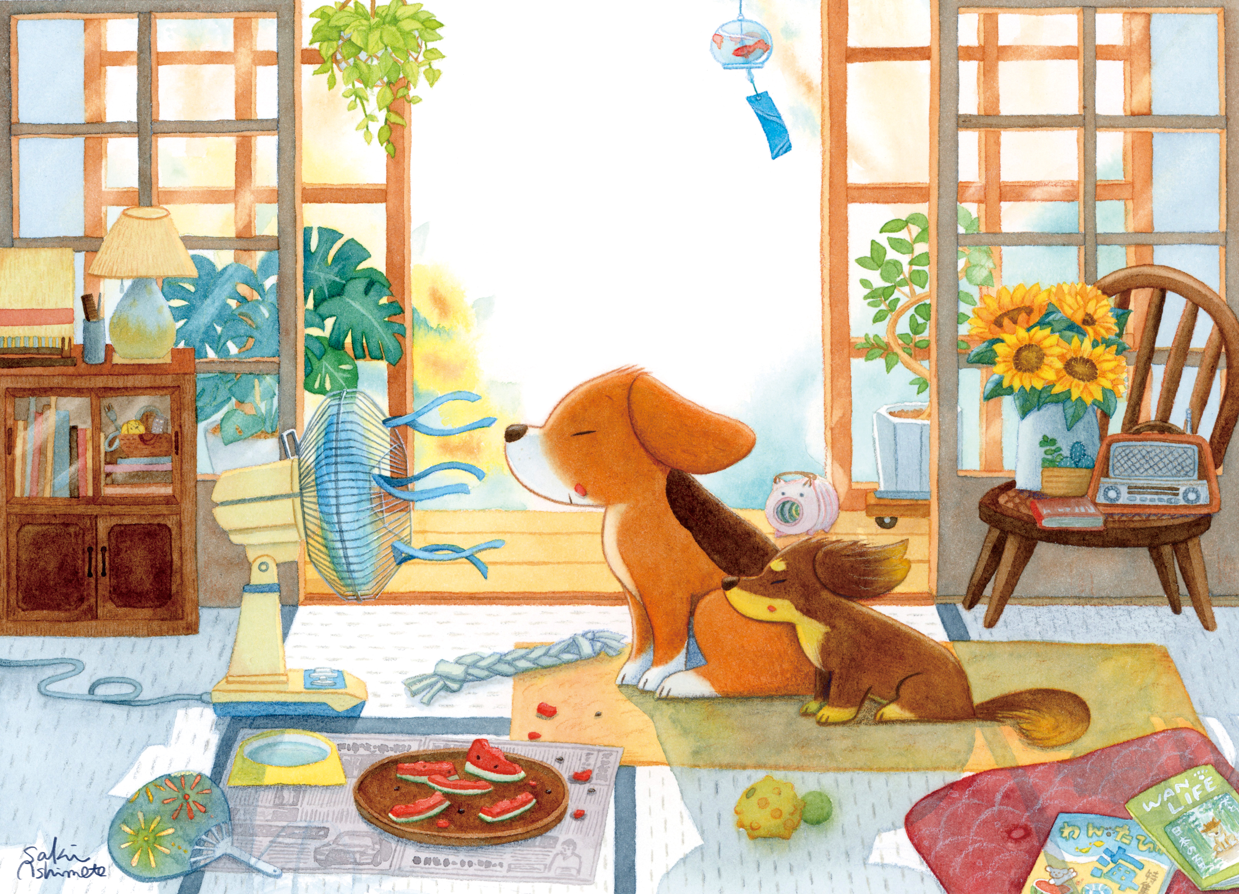 ７月／暑い夏の過ごし方：ビーグル、ダックスフンド